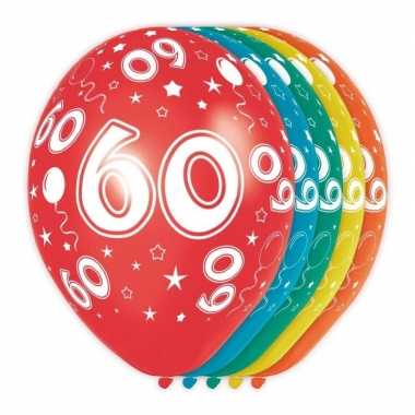 20x stuks 60 jaar thema versiering helium ballonnen 30 cm