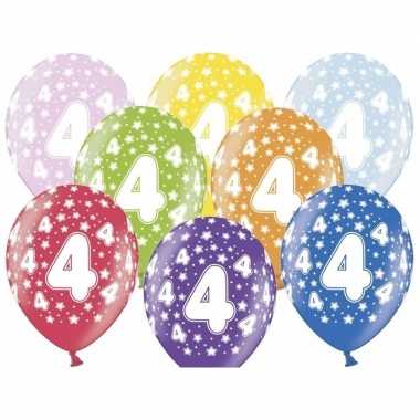 4e verjaardag ballonnen met sterretjes