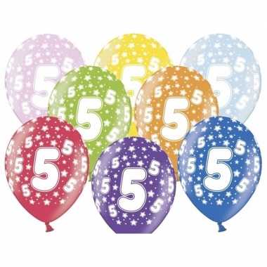 5e verjaardag ballonnen met sterretjes