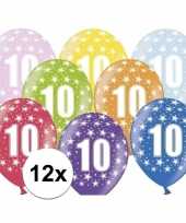 10e verjaardag ballonnen met sterretjes 12x
