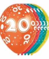 5x stuks 20 jaar thema versiering heliumballonnen 30 cm