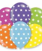 6x stuks verjaardag feest ballonnen met sterren print