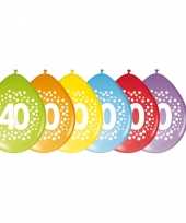 8x stuks verjaardag leeftijd ballonnen 40 jaar thema 29 cm