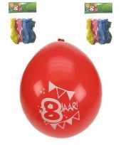 Ballonnen 8 stuks gekleurd 8 jarige