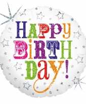 Folie ballon gefeliciteerd happy birthday 46 cm met helium gevuld