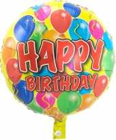 Folie ballon gefeliciteerd happy birthday ballonnen 45 cm met helium gevuld