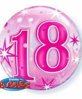 Folie helium ballon 18 jaar roze 55 cm