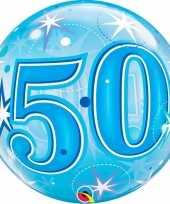Folie helium ballon 50 jaar blauw 55 cm